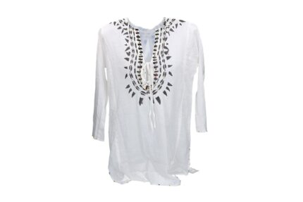COPRICOSTUME DONNA PIERRE CARDIN CAFTANO CON SCOLLO A V