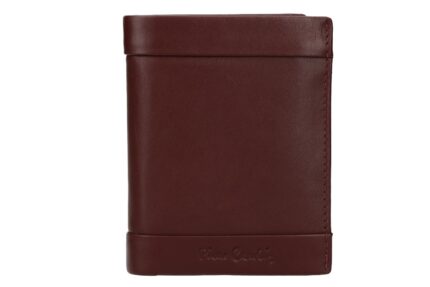 Tilak25 8826 Portafogli Uomo Modello Verticale Con Zip Portamonete e Portacarte Logo A Fuoco Pierre Cardin