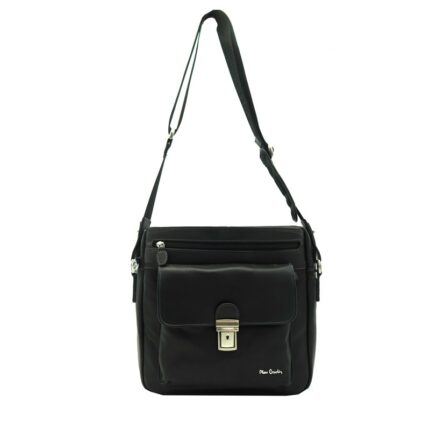 Pierre Cardin men's shoulder bag with front snap pocket in real leather ALEX01 9135