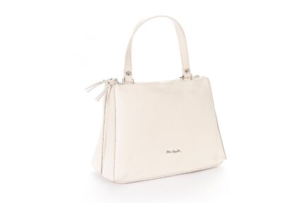 1814 Dollaro Vera Pelle Borsa Donna Doppio scomparto Doppia Zip Firma in Metallo Pierre Cardin Made in Italy