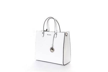 1820 Ruga Vera Pelle Borsa Donna Con Pendolo con Logo e Firma in Metallo Pierre Cardin Made in Italy