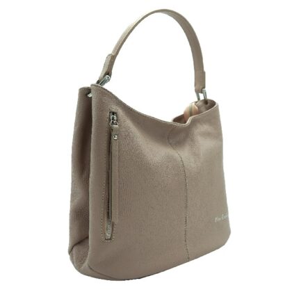 1776 Dollaro Vera Pelle Borsa Sacca Con Tasca Verticale Anteriore e Posteriore Firma a Fuoco Pierre Cardin Made in Italy