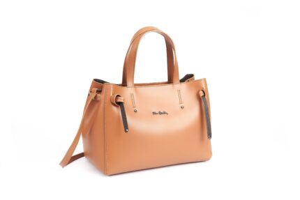 RUGA 1831 Borsa donna Pierre Cardin shopper piccola con lacci in pelle vera pelle made in Italy
