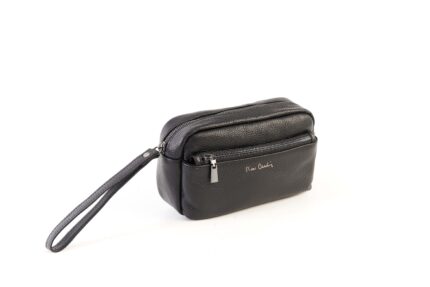 NPA 111 Pochette uomo Pierre Cardin largo con 2 tasche vera pelle made in Italy