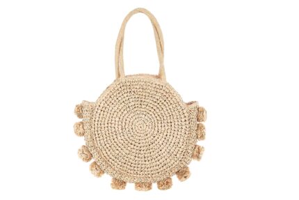 Kevin Jeans straw bag round shape with handles RIS02 20016