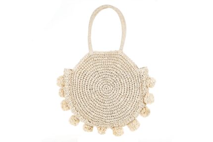 Kevin Jeans round straw bag with handles RIS02 20017