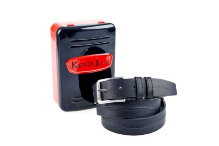 Cintura uomo Kevin Jeans in pelle con doppia cucitura centrale GG02 3335