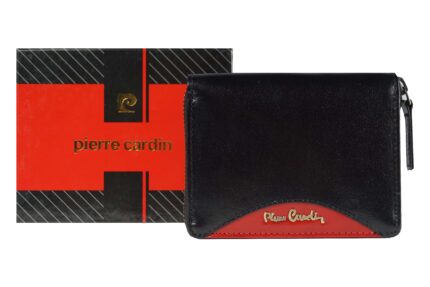 Portafoglio uomo con portamonete e portacarte chiusura zip e inserti in pelle rossi Pierre Cardin TILAK29 8818 BIS