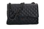 Quilted bag with leather and metal shoulder strap 1371 SAUVAGE