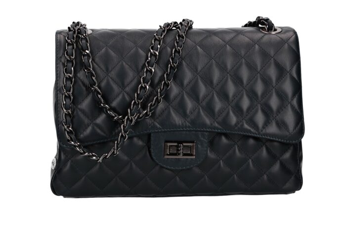 Quilted bag with leather and metal shoulder strap 1371 SAUVAGE - Image 1