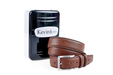 Cintura uomo Kevin Jeans in vera pelle doppia cucitura GG02 3735