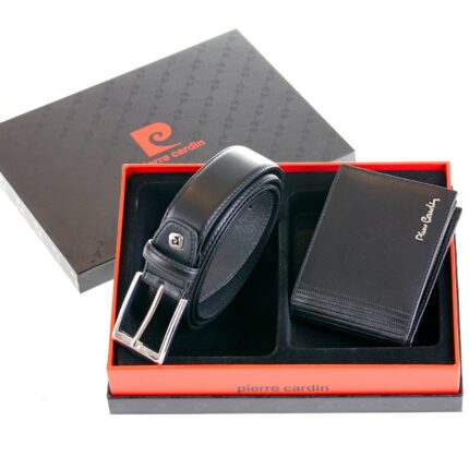 Pierre Cardin genuine leather wallet and belt box - PARURE 11 GG16