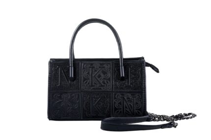 Shoulder bag with chain and double handle in eco-leather NKI - JULY11 7079