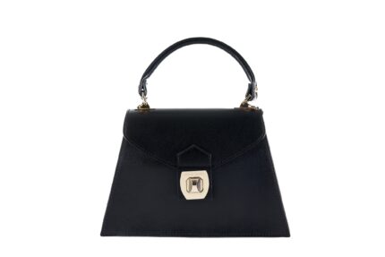 Pierre Cardin genuine leather box model bag with handle - 1960 FRZ BOX