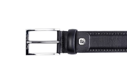 Leather belt made in Italy with finishing on the seams Pierre Cardin - 9007 GF