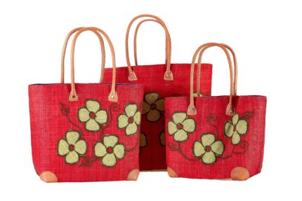 Tris beach bags with leather handles - 0029/23