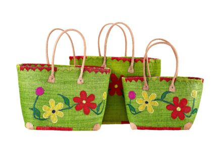 Tris beach bags with leather handles - 005/23
