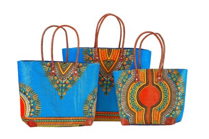 Tris beach bags with leather handles - 15020