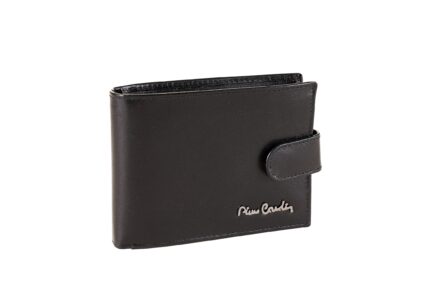 Men's wallet with stitched edge and Pierre Cardin metal logo and clip closure - Tilak51 8806A