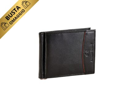 Men's wallet with stitching and embossed logo and money clip Antonio Basile - Tilak106 8858