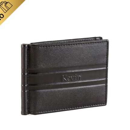 Men's wallet with stitching and embossed logo and money clip Kevin Jeans - YS14 8858