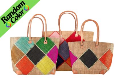 Tris beach bags with leather handles (RANDOM COLOR) - 027/23
