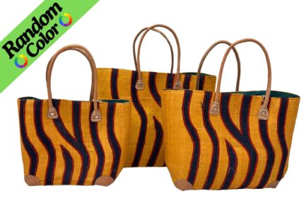 Tris beach bags with leather handles (RANDOM COLOR) - 0026/23