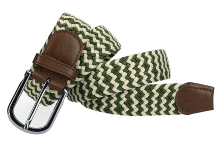 PIERRE CARDIN men's belt in green elastic cord - 310 HY05