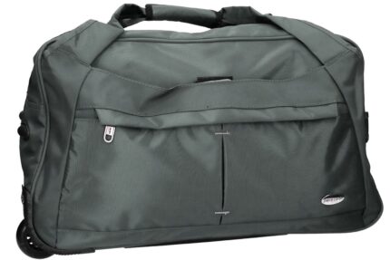 Top01 7452 Borsone Da Viaggio In Sintetico Con Carrelo Esterno E Design Sportivo Pierre Cardin