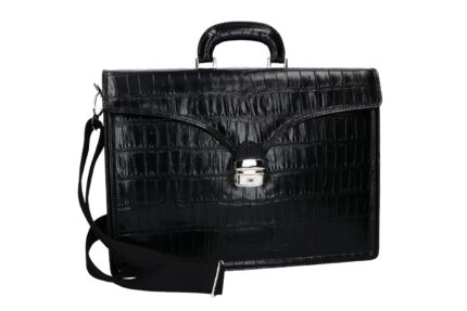Cartella PIERRE CARDIN borsa ufficio professionale nera pelle Made in Italy