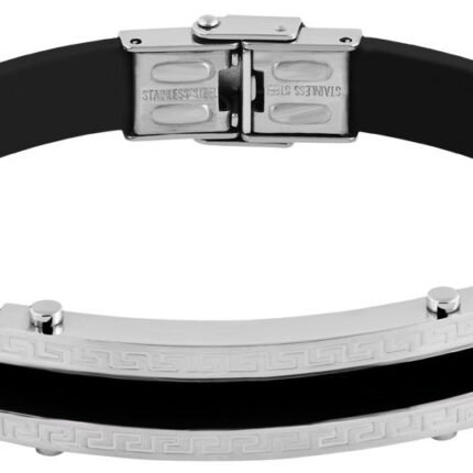 Akzent Das Schmuckarmband aus Edelstahl und Kautschuk in Schwarz mit IP Black...