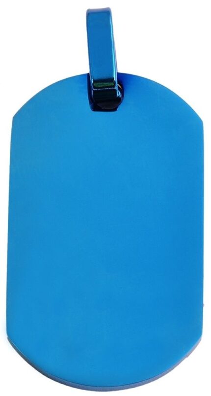 Akzent Edelstahl Gravuranhänger in Blau, IP Beschichtung, Länge: 37 mm / Brei...