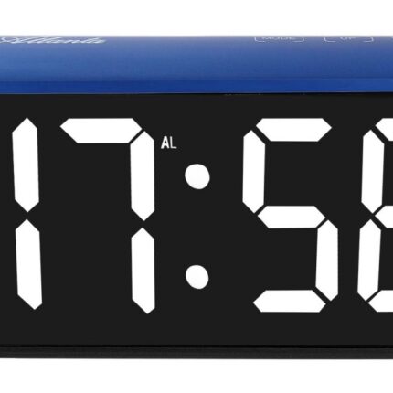 Atlanta LED-Netzwecker, grau/blau