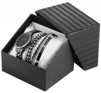 Excellanc Geschenkset, Damen, Uhr, 3 Armreifen, 2 Armbänder