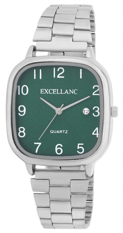 Excellanc Damen-/ Herren-Uhr, Metallarmband, eckig,