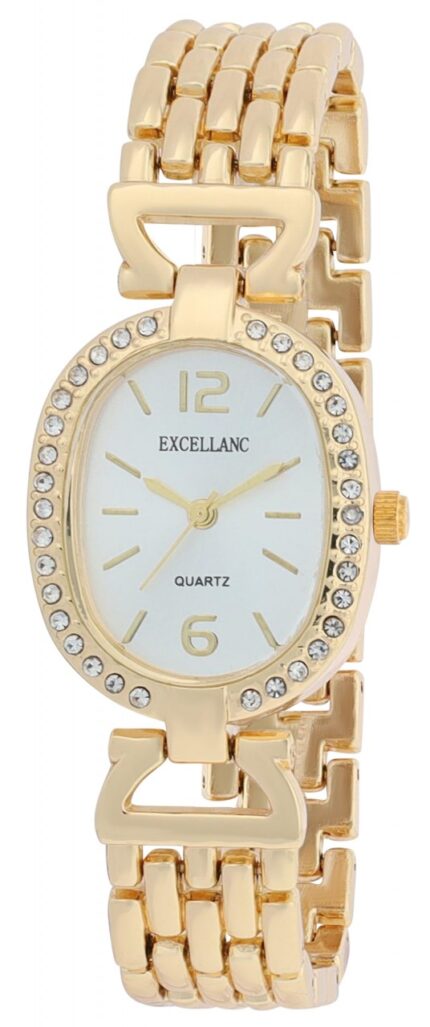 Excellanc Damenuhr, Oval mit Metallarmband