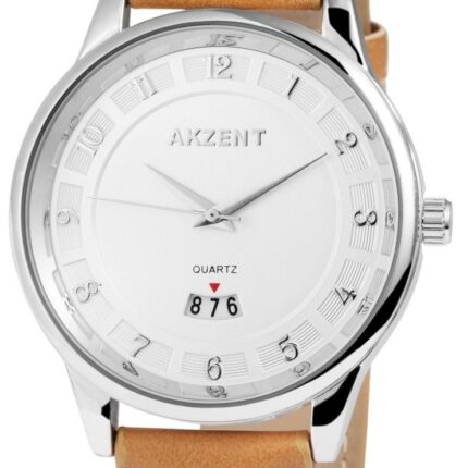 Akzent Herrenuhr mit Lederimitationsarmband