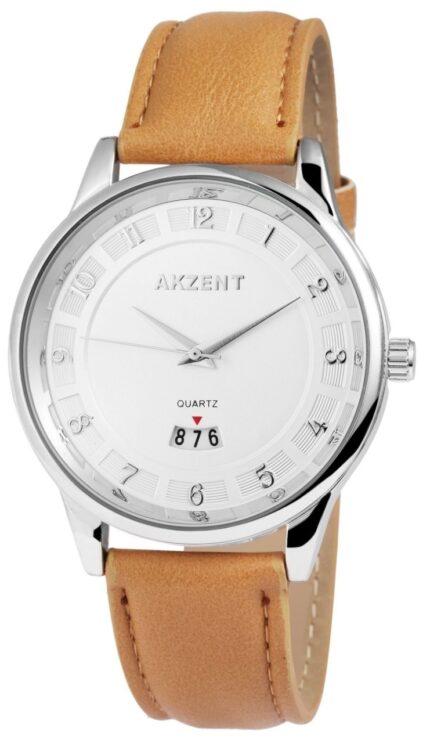 Akzent Herrenuhr mit Lederimitationsarmband