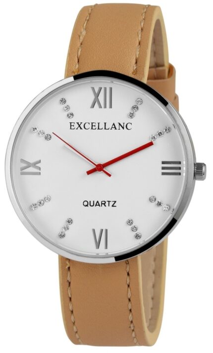 Excellanc Damenuhr mit Lederimitationsarmband