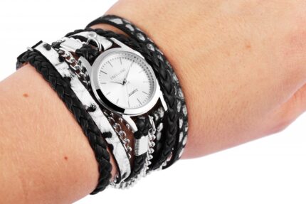 Excellanc Damenuhr mit Wickelarmband aus Lederimitation