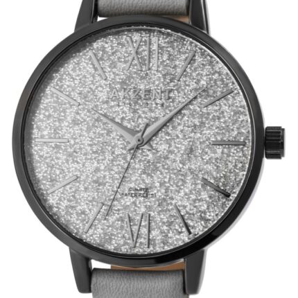 Akzent Exclusive Damenarmbanduhr mit Lederimitationsband