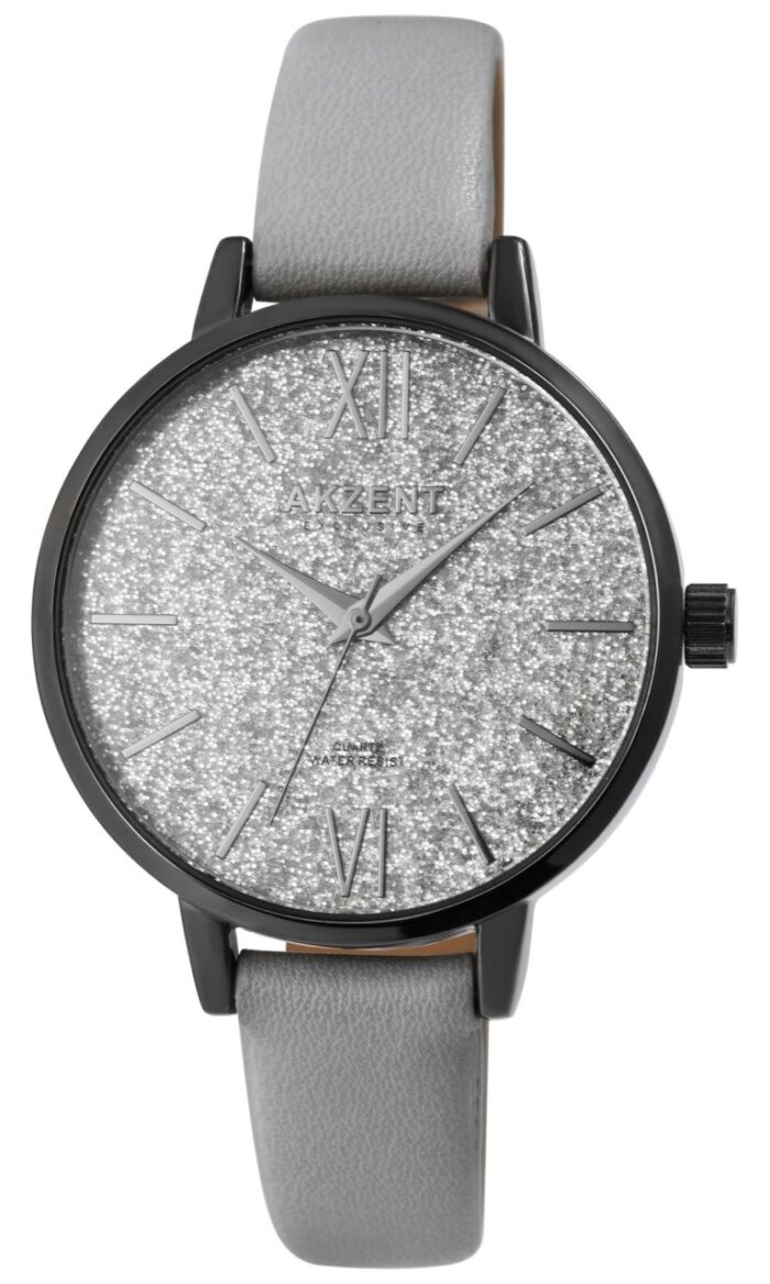 Akzent Exclusive Damenarmbanduhr mit Lederimitationsband - Image 1
