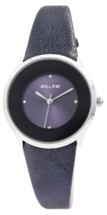 Elite Damenarmbanduhr mit Lederimitationsband