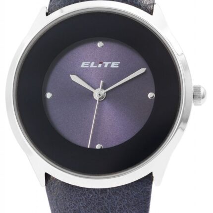 Elite Damenarmbanduhr mit Lederimitationsband
