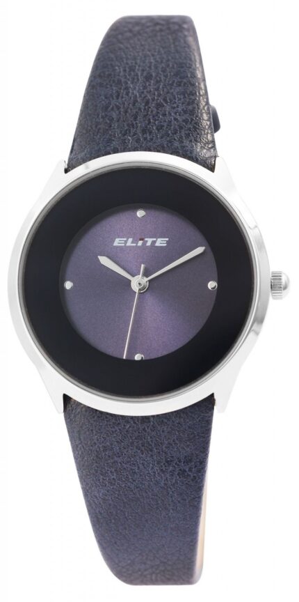 Elite Damenarmbanduhr mit Lederimitationsband