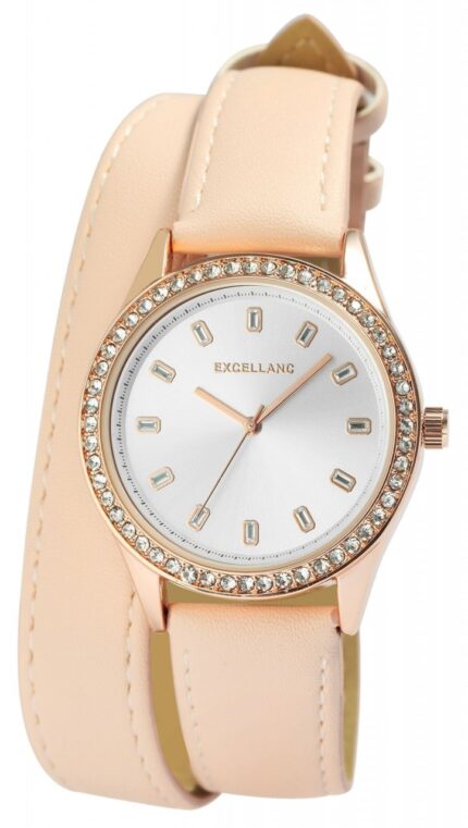Excellanc Damenuhr mit Wickelarmband, Similibesatz