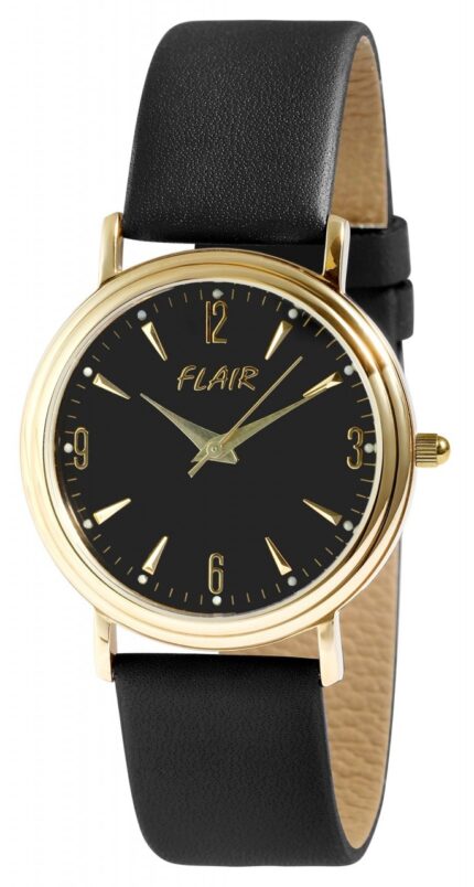 Flair Damenuhr mit Echtlederarmband, 5 ATM