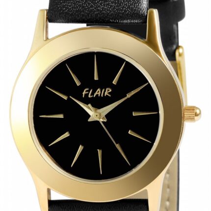 Flair Damenuhr mit Echtlederarmband, 5 ATM