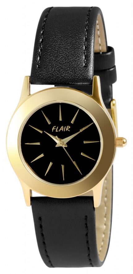 Flair Damenuhr mit Echtlederarmband, 5 ATM