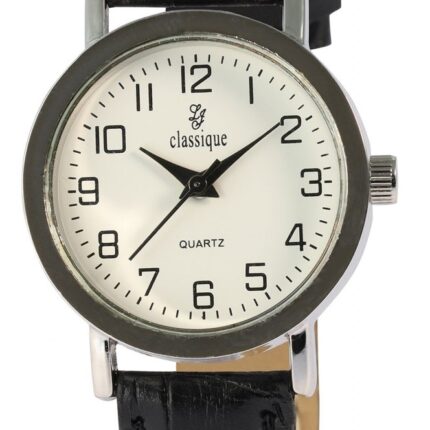Classique Damenuhr mit Lederimitationsband, 20 cm